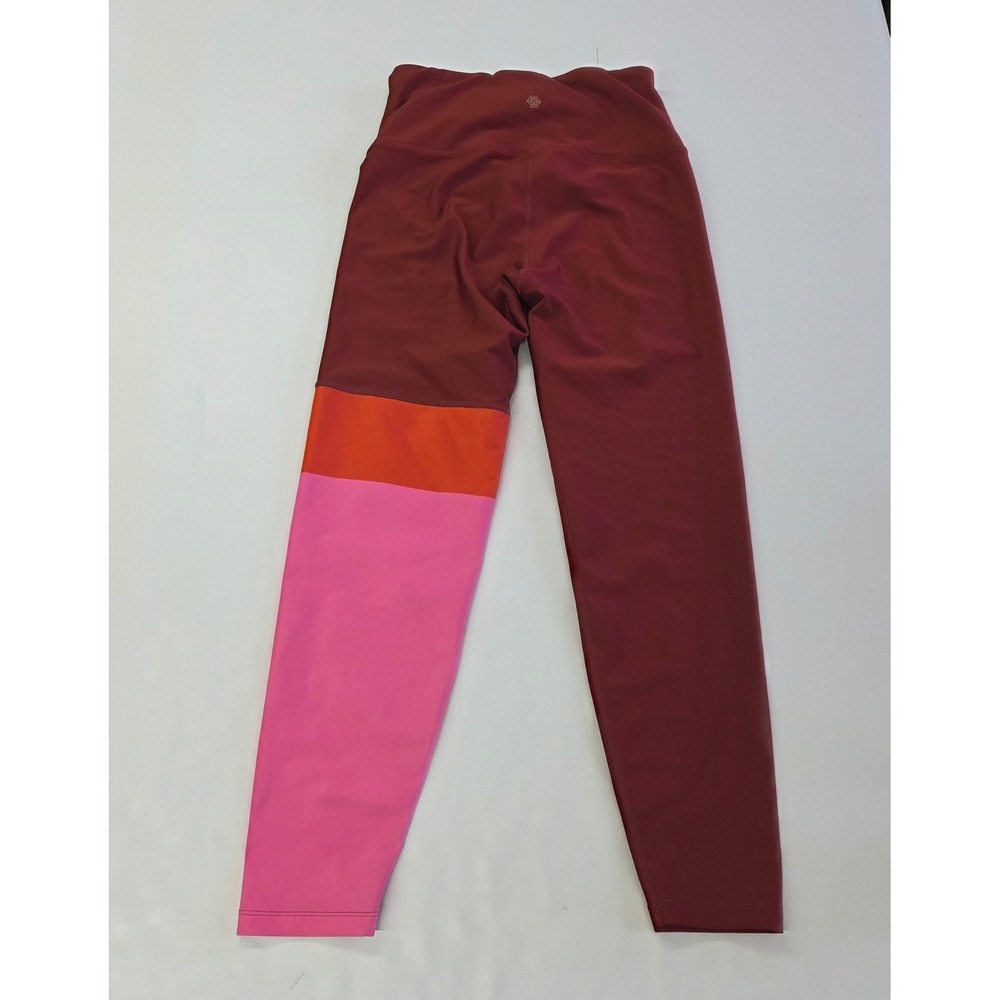 Nanette Lepore Colorblock Legging Small Maroon Pink Orange Play Ultra Activewear - Picture 2 of 10